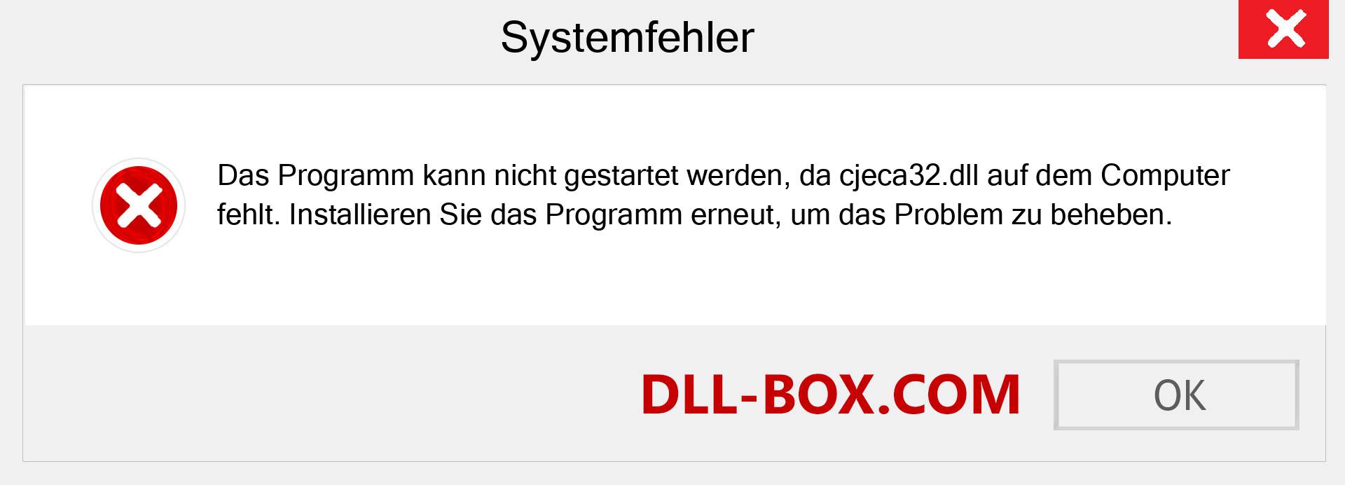 cjeca32.dll-Datei fehlt?. Download für Windows 7, 8, 10 - Fix cjeca32 dll Missing Error unter Windows, Fotos, Bildern
