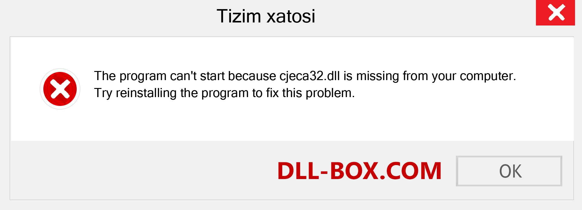 cjeca32.dll fayli yo'qolganmi?. Windows 7, 8, 10 uchun yuklab olish - Windowsda cjeca32 dll etishmayotgan xatoni tuzating, rasmlar, rasmlar